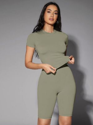 shein bae solid fitted tee sold by SHEIN