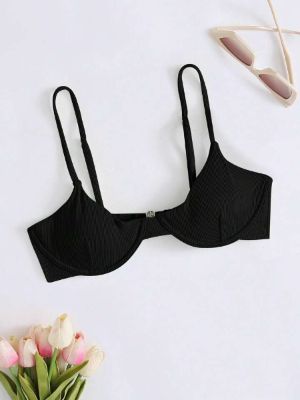 Rib Underwire Bikini Top sold by SHEIN