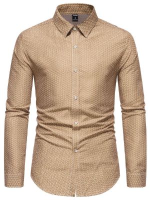 manfinity mode men allover print button up shirt made by SHEIN