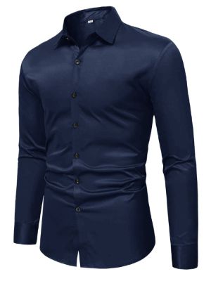 Manfinity Mode Men Button Front Solid Shirt sold by SHEIN
