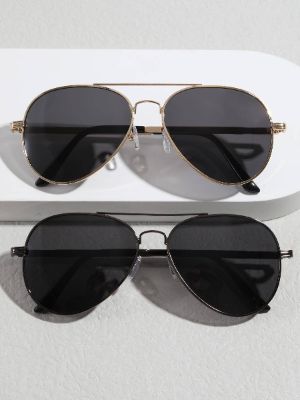 2pairs Men Aviator Fashion Glasses sold by SHEIN
