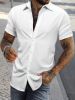 Manfinity Homme Men Solid Button Up Shirt sold by SHEIN
