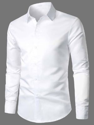 Manfinity Mode Men Button Front Solid Shirt sold by SHEIN
