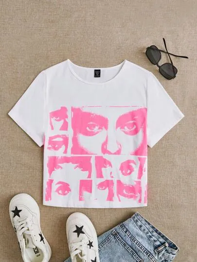 SHEIN EZwear Plus Figure Graphic Tee sold by SHEIN