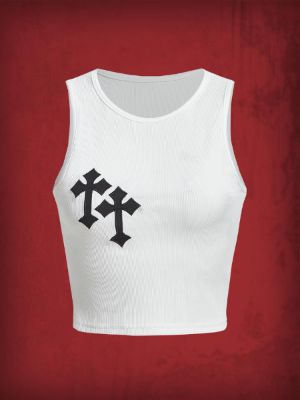 grunge punk graphic print ribbed tank top sold by SHEIN