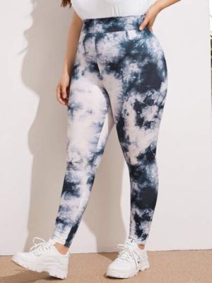 SHEIN Unity Plus Wide Waistband Tie Dye Leggings sold by SHEIN