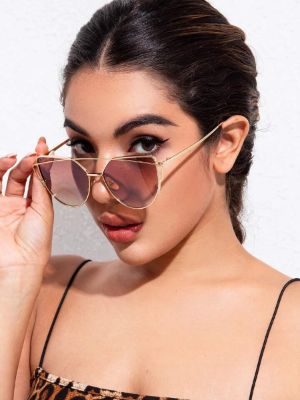 Modne okulary z metalową ramką sold by SHEIN