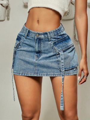 【Trapstar London】 Womens Denim Zip Detail Mini Skirt Trapstar Irongate T Womens Denim Zip Detail Mini Skirt