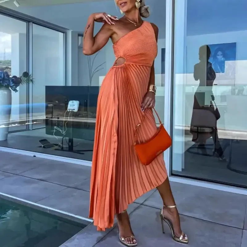 Xenia | Vestido Plisado de un Tirante sold by Liliana Lupe