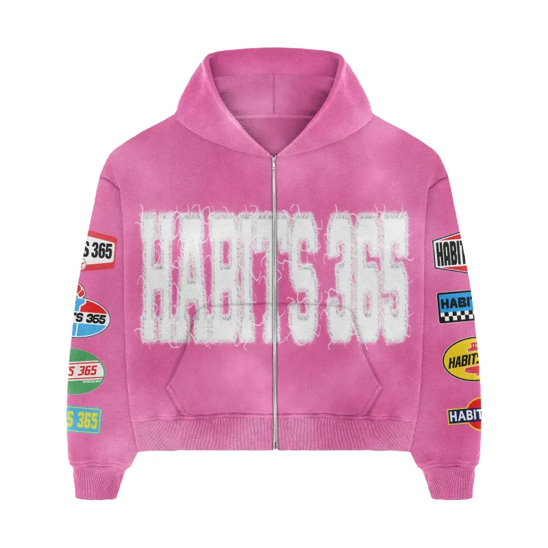 LIMITED EDITION: Appliqué Hoodie Pink sold by Habits 365