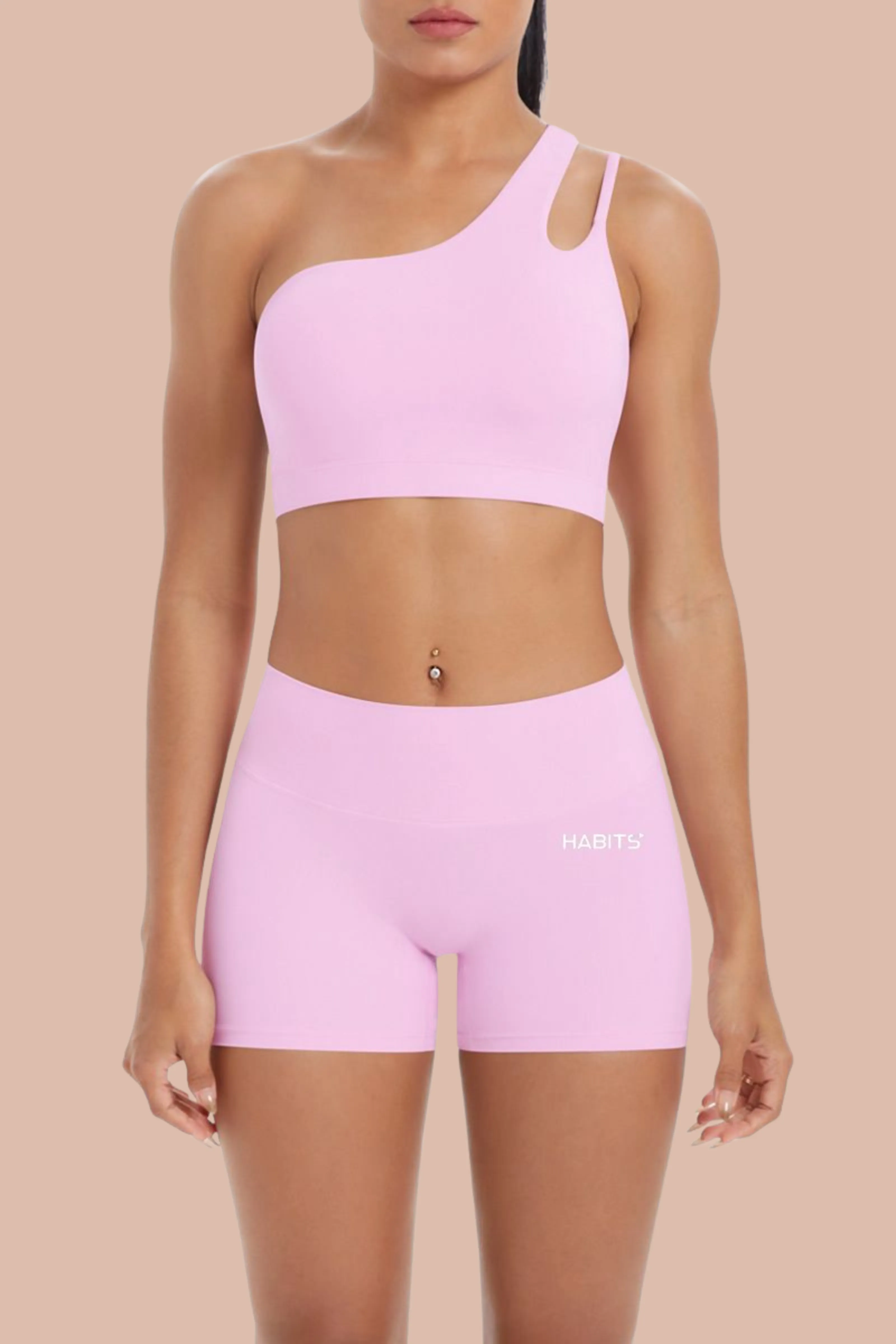 Blush Aura Biker Shorts sold by Habits 365