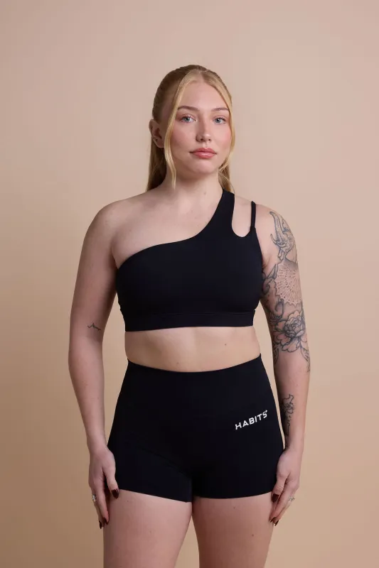 Onyx Core One-Shoulder Bra sold by Habits 365