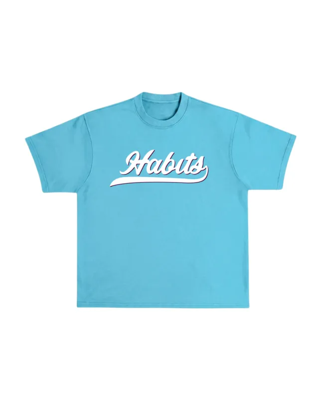 Pre Order - Blue Miami Vice Cursive Tee made by Habits 365