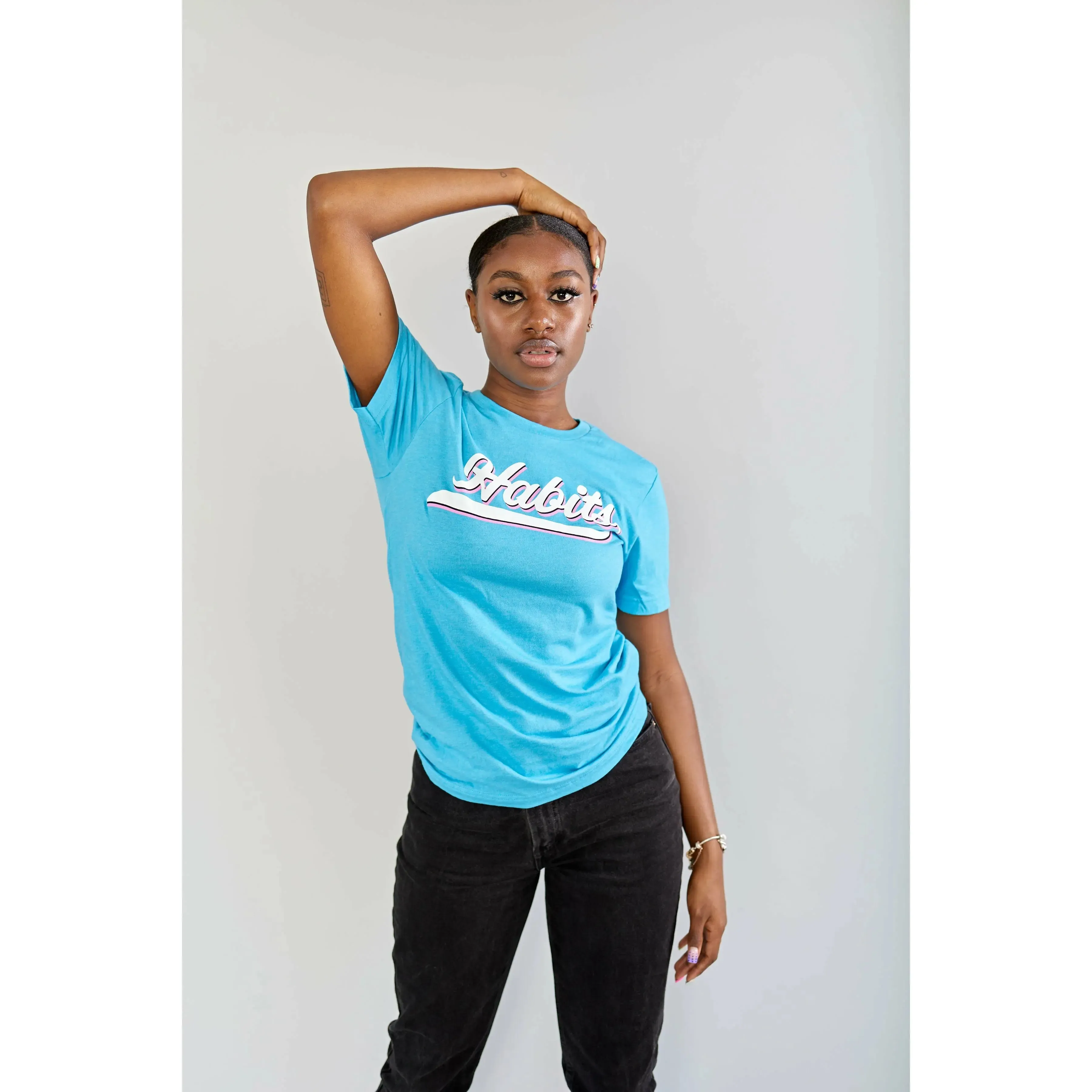 Pre Order - Blue Miami Vice Cursive Tee sold by Habits 365 product image thumbnail 3