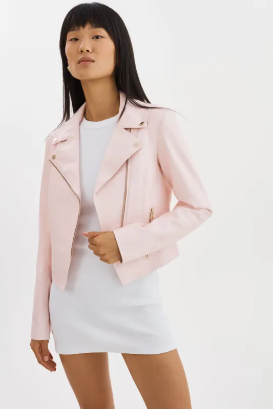 MONICA | Faux Leather Jacket Champagne Hardware sold by La Marque