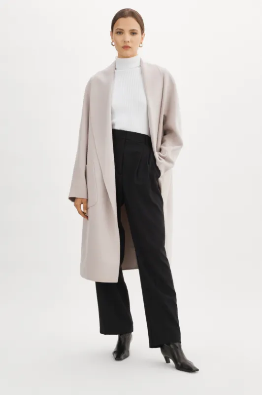 THARA | Shawl Collar Wool Coat sold by LAMARQUE