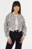 EVELIN | Faux Leather Cropped Bomber sold by La Marque