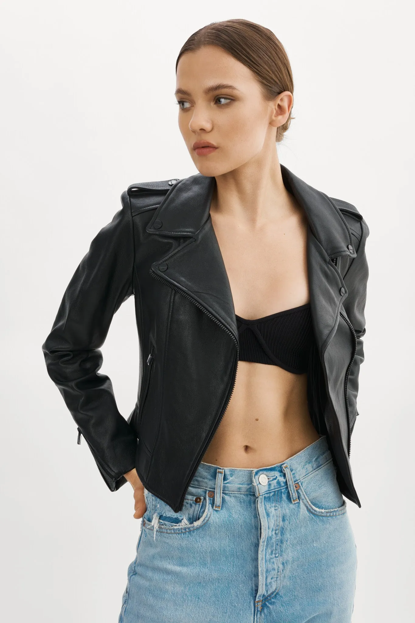 DONNA | Iconic Leather Biker Jacket sold by LAMARQUE