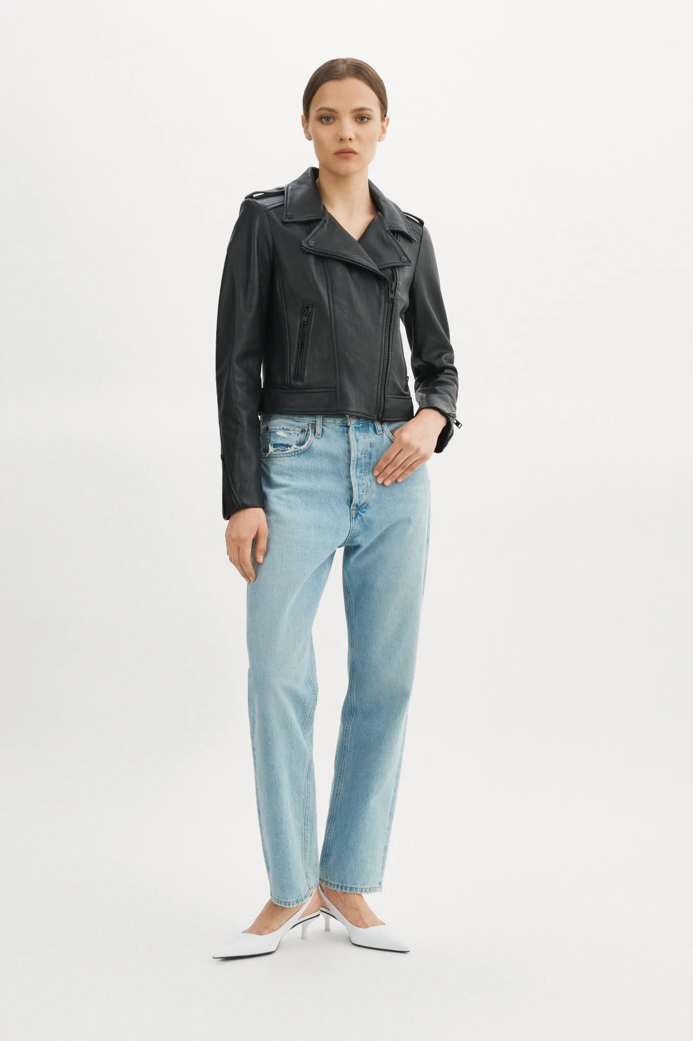 DONNA | Iconic Leather Biker Jacket sold by LAMARQUE product image thumbnail 5