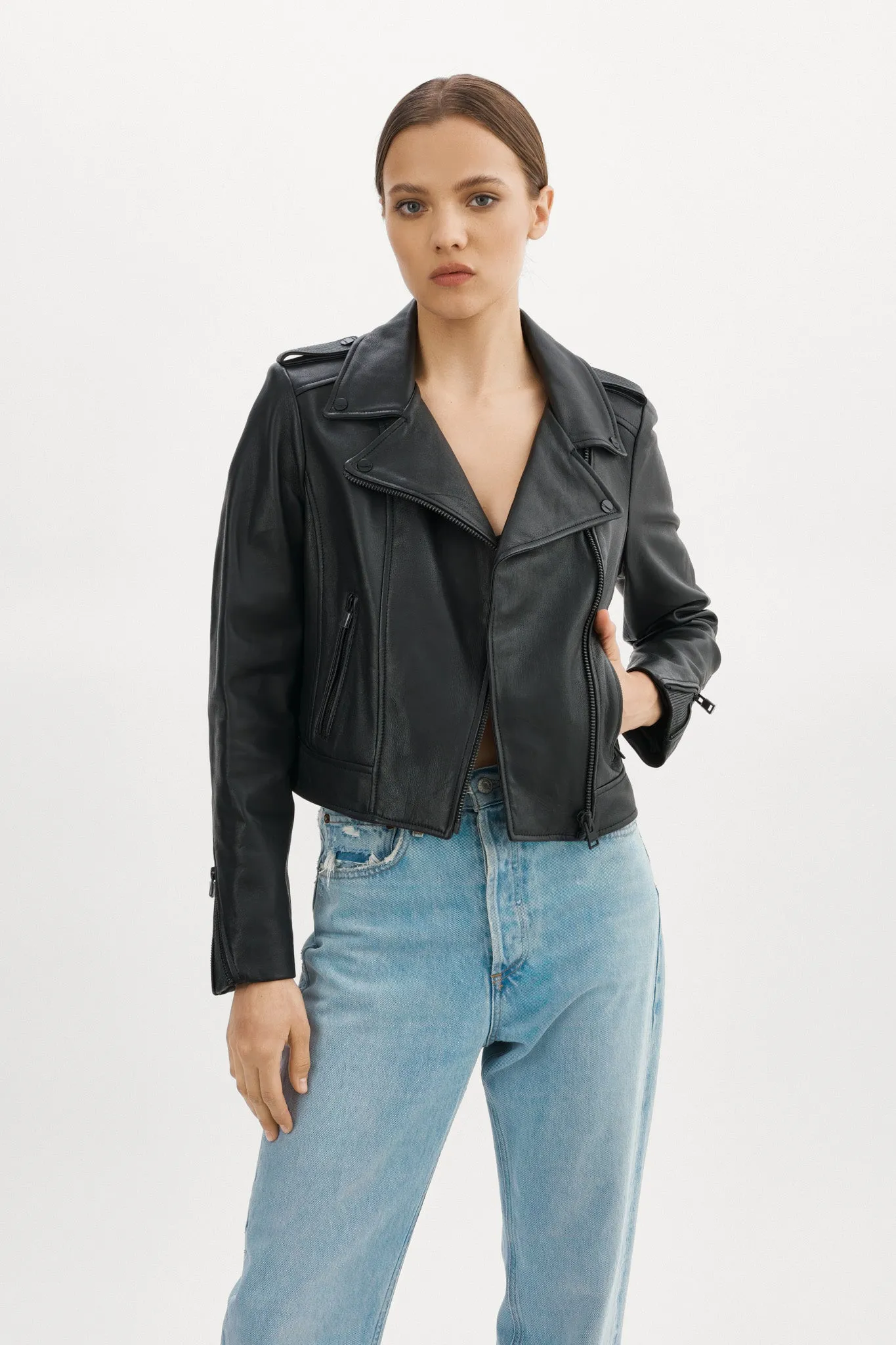 DONNA | Iconic Leather Biker Jacket sold by LAMARQUE product image thumbnail 2