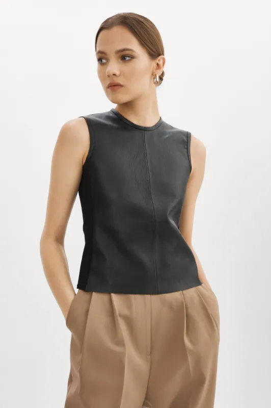 SOFIA | Leather Shell Top sold by La Marque