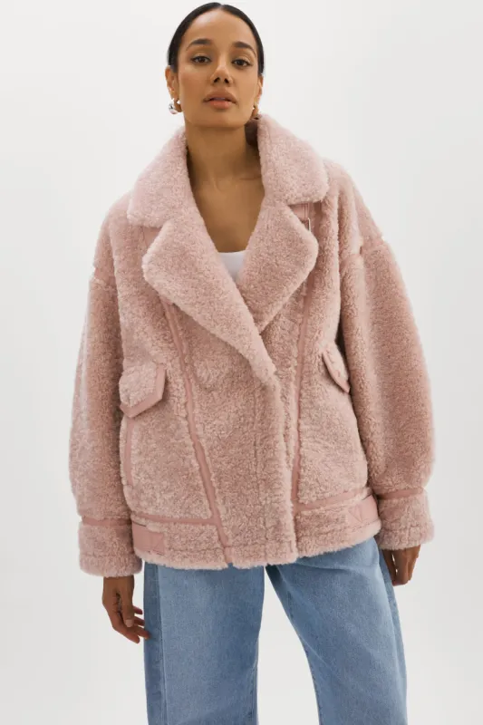 BADU | Oversized Faux Shearling Jacket sold by La Marque