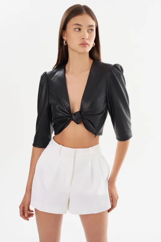 CHANA | Cropped Faux Leather Top sold by La Marque
