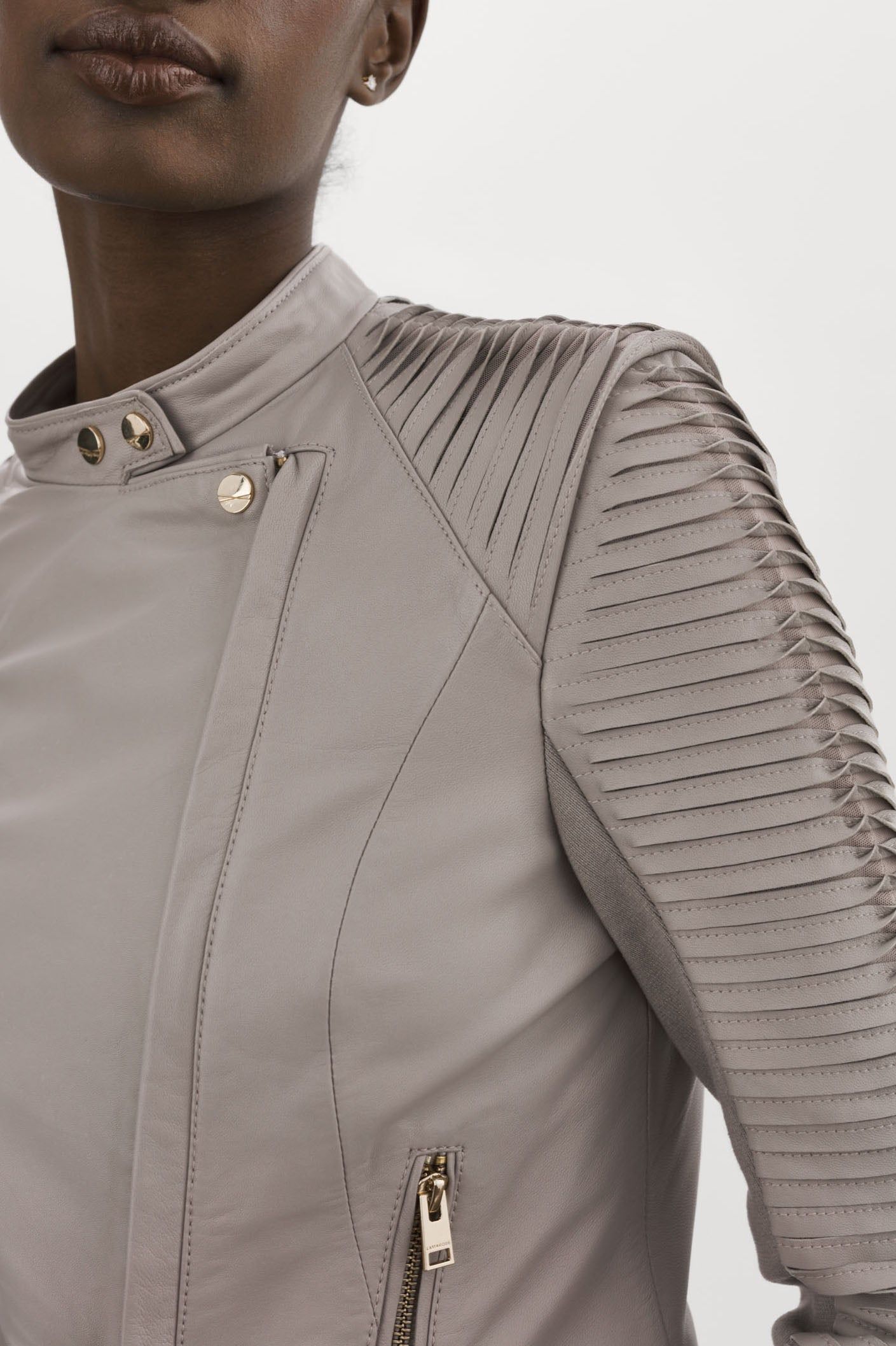 AZRA GOLD | Leather Biker Jacket sold by La Marque product image thumbnail 3