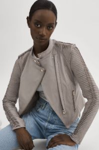 AZRA GOLD | Leather Biker Jacket sold by La Marque