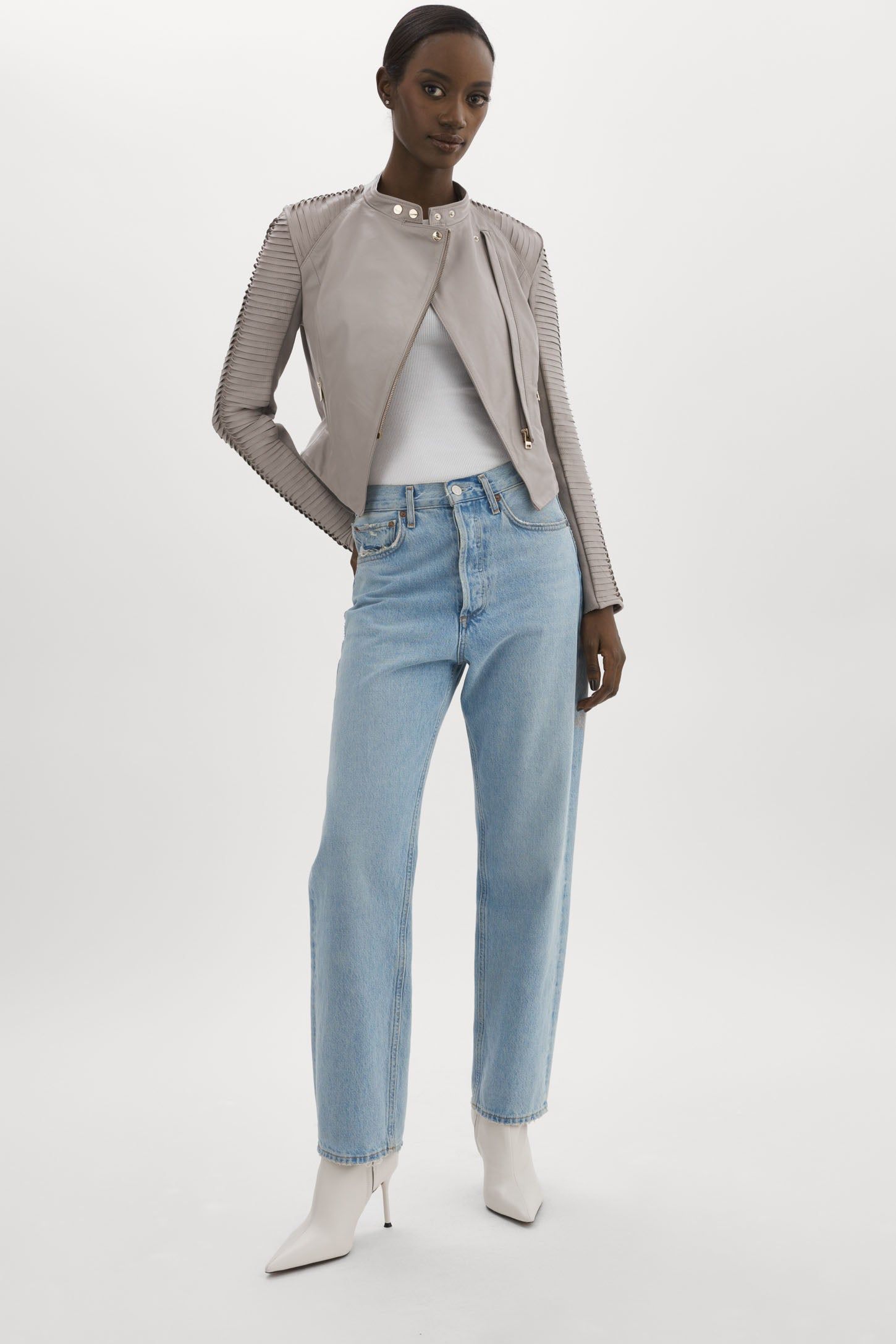 AZRA GOLD | Leather Biker Jacket sold by La Marque product image thumbnail 5