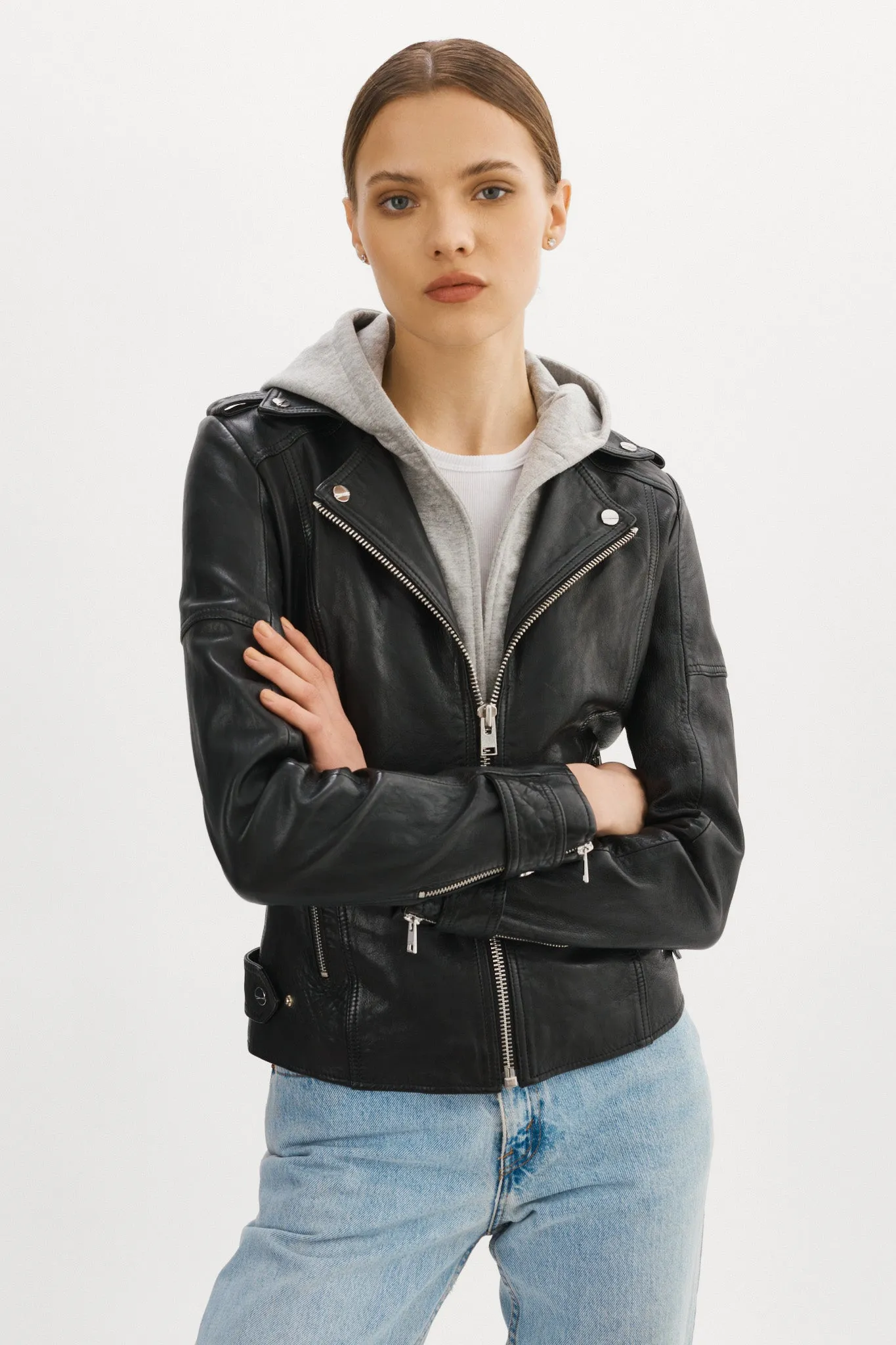 ANNA | Leather Biker Jacket sold by LAMARQUE