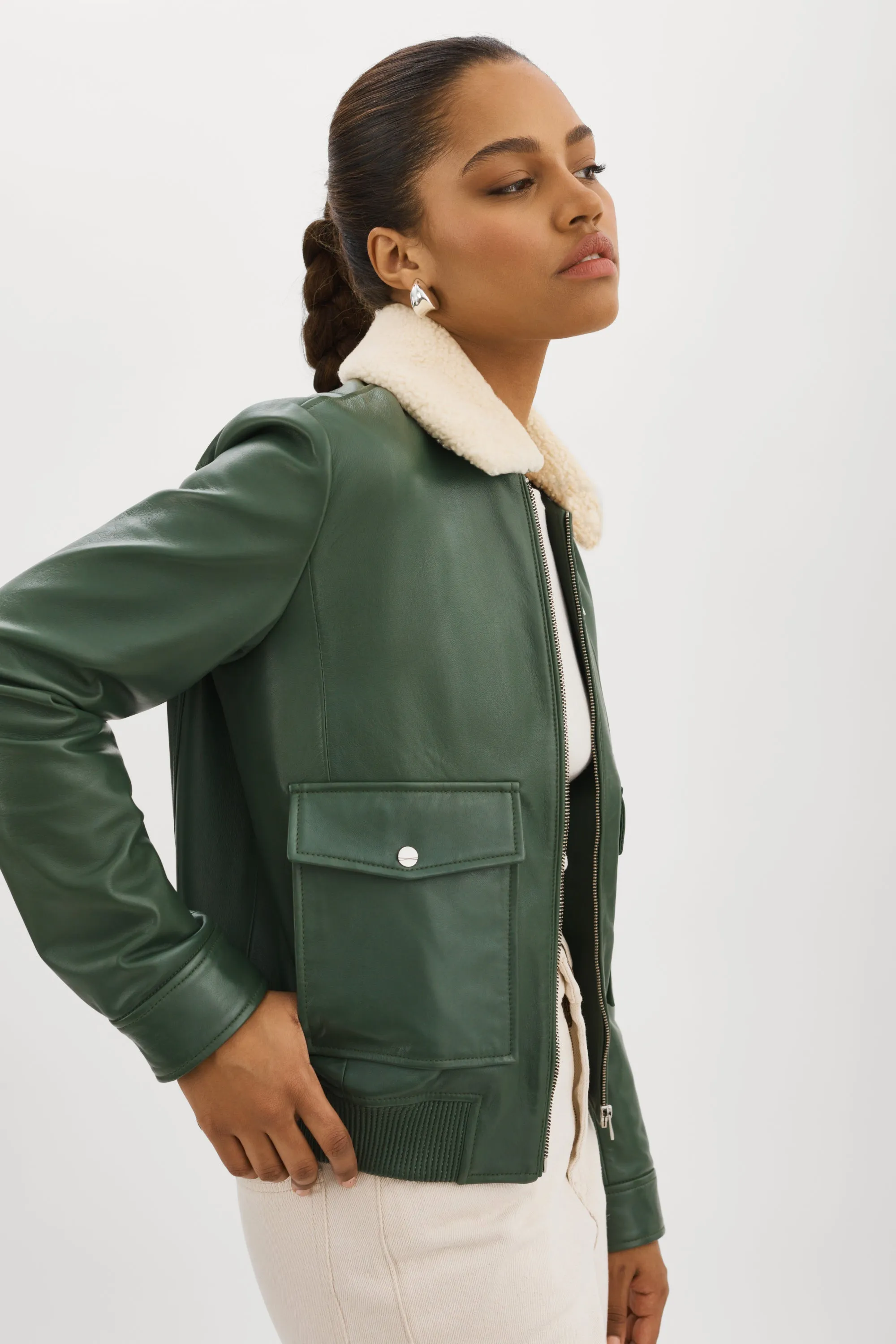 KLEMENCE | Leather Aviator Jacket sold by La Marque product image thumbnail 5