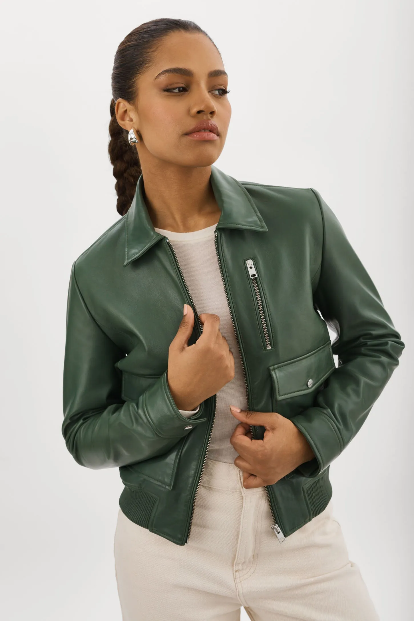 KLEMENCE | Leather Aviator Jacket sold by La Marque product image thumbnail 4