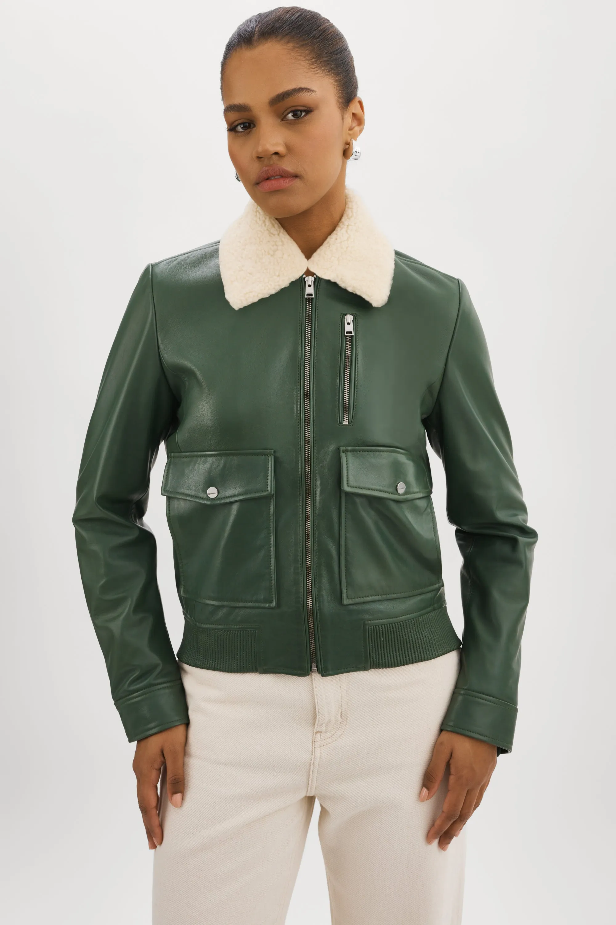 KLEMENCE | Leather Aviator Jacket sold by La Marque product image thumbnail 3