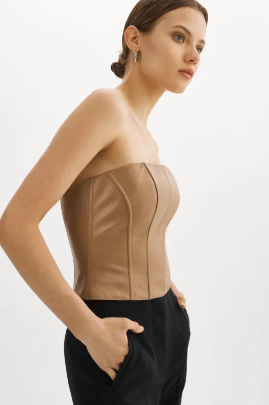 DAVINA | Leather Bustier sold by La Marque