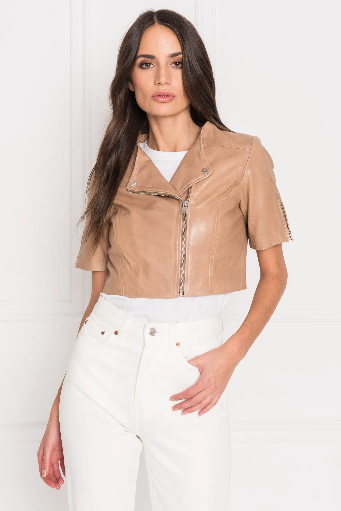 KIRSI | Cropped Biker Jacket sold by LAMARQUE product image thumbnail 3