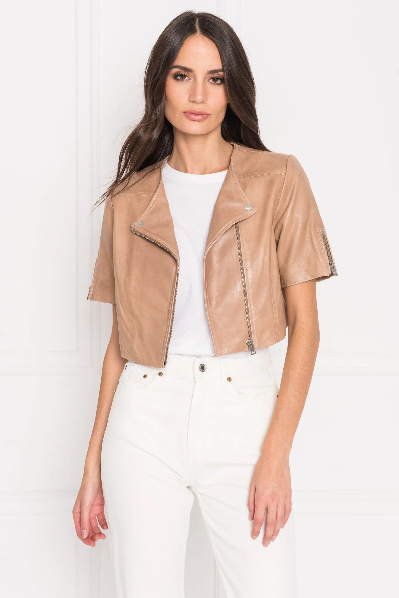 KIRSI | Cropped Biker Jacket sold by LAMARQUE