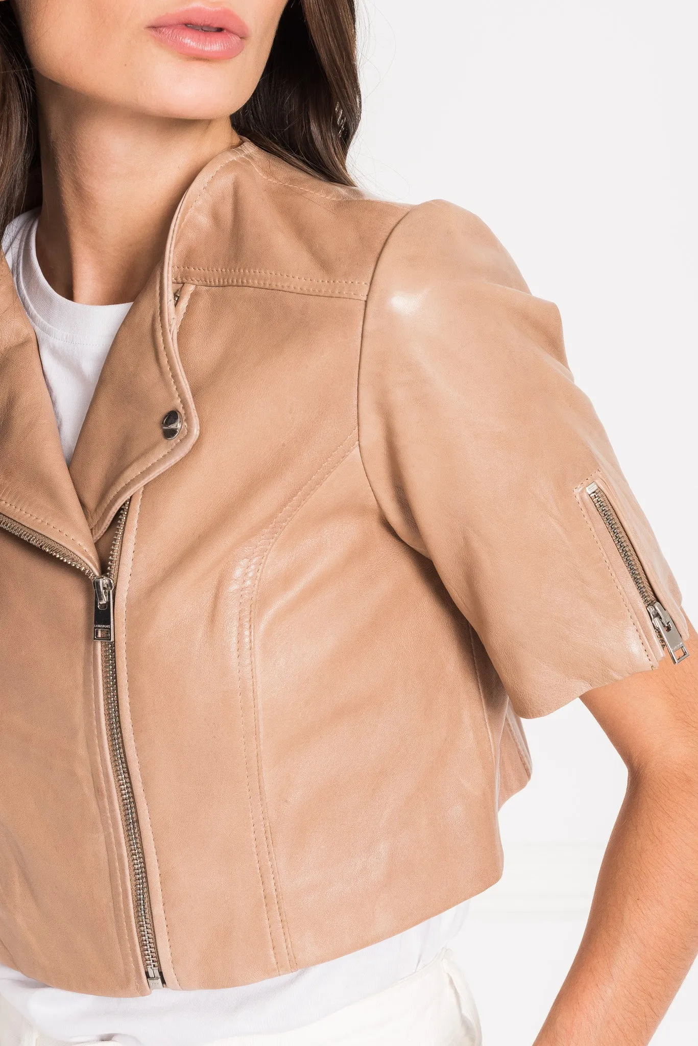 KIRSI | Cropped Biker Jacket sold by LAMARQUE product image thumbnail 4