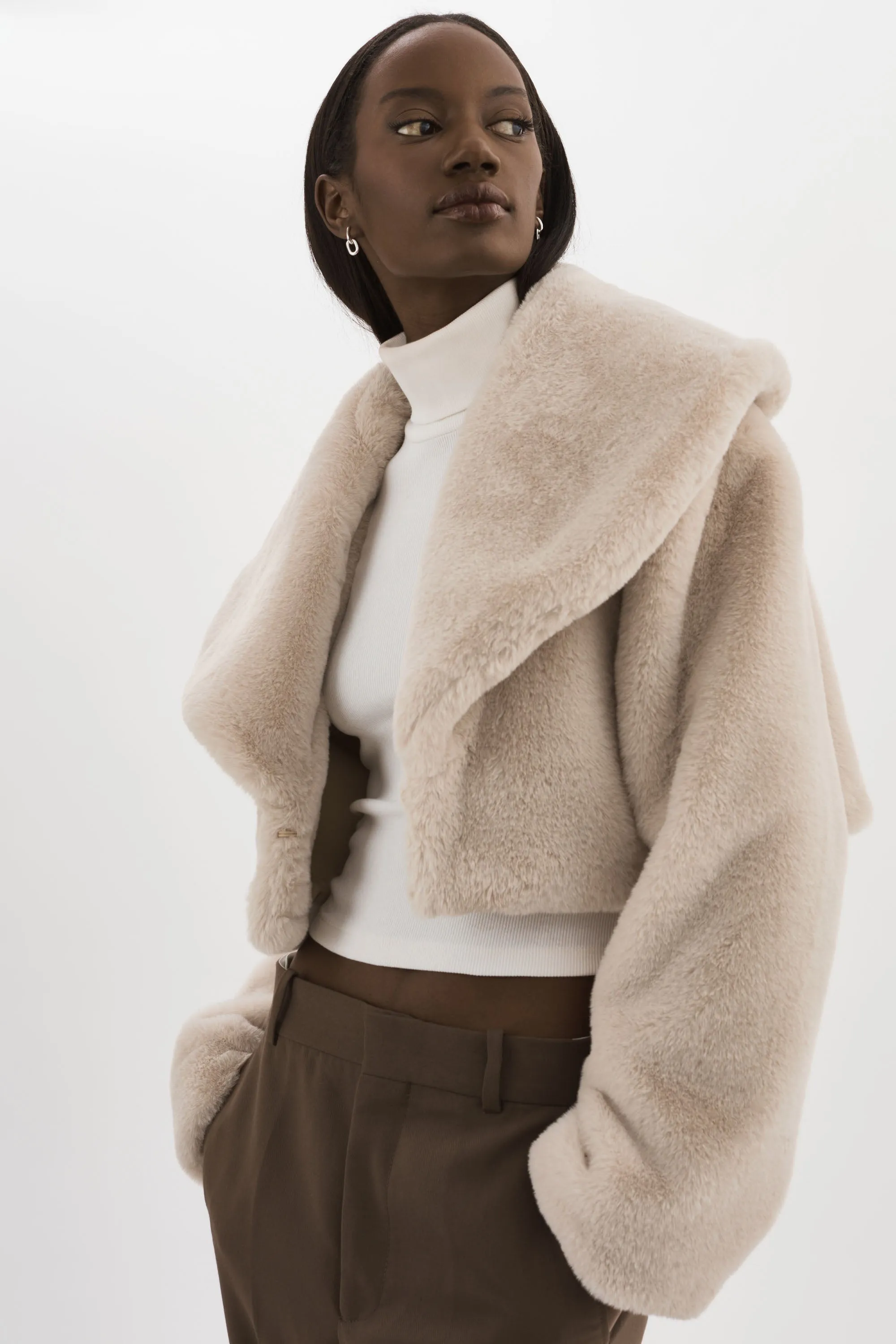DANIKA | Faux Fur Crop Jacket sold by LAMARQUE product image thumbnail 2