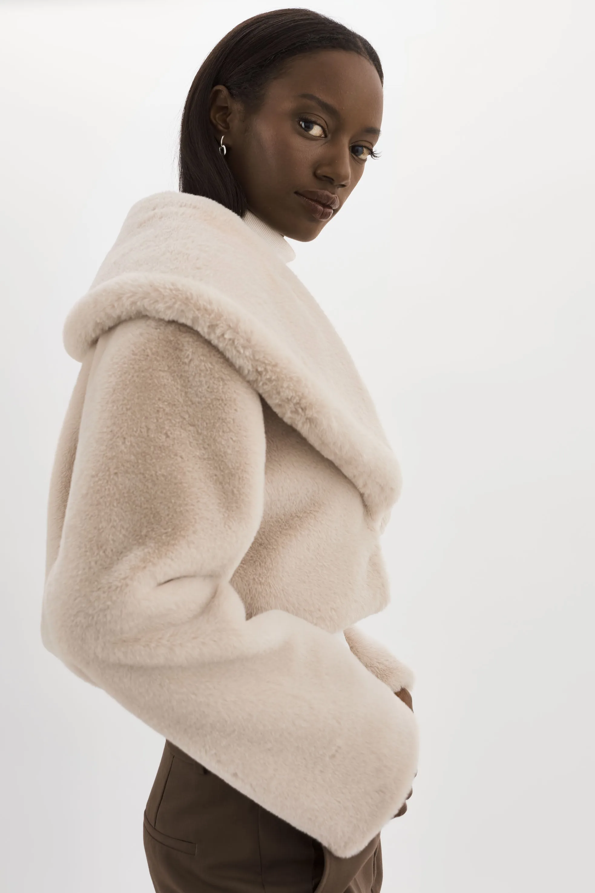 DANIKA | Faux Fur Crop Jacket sold by LAMARQUE product image thumbnail 4