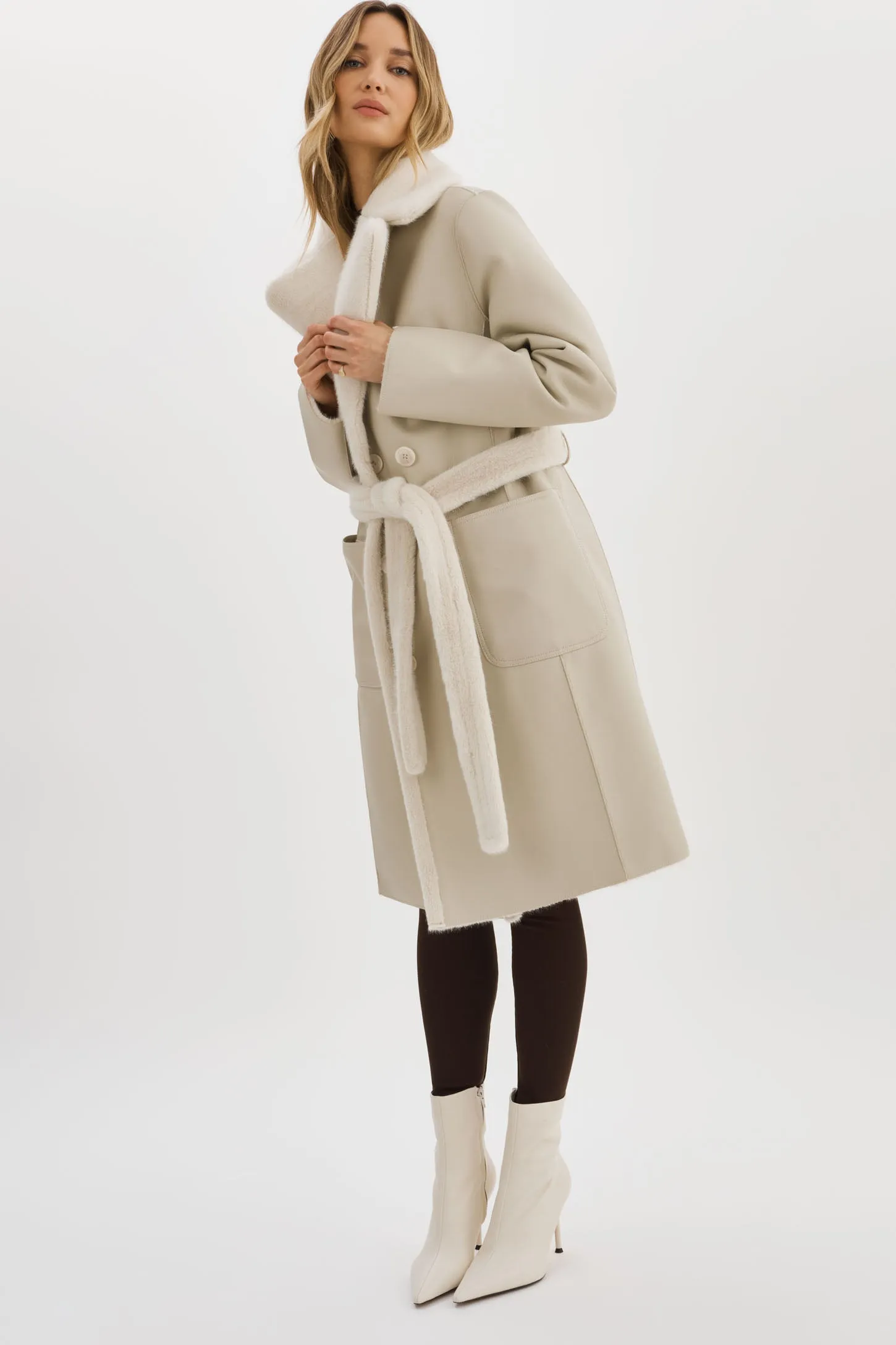 ABIGAIL | Faux Shearling Reversible Coat sold by LAMARQUE product image thumbnail 4
