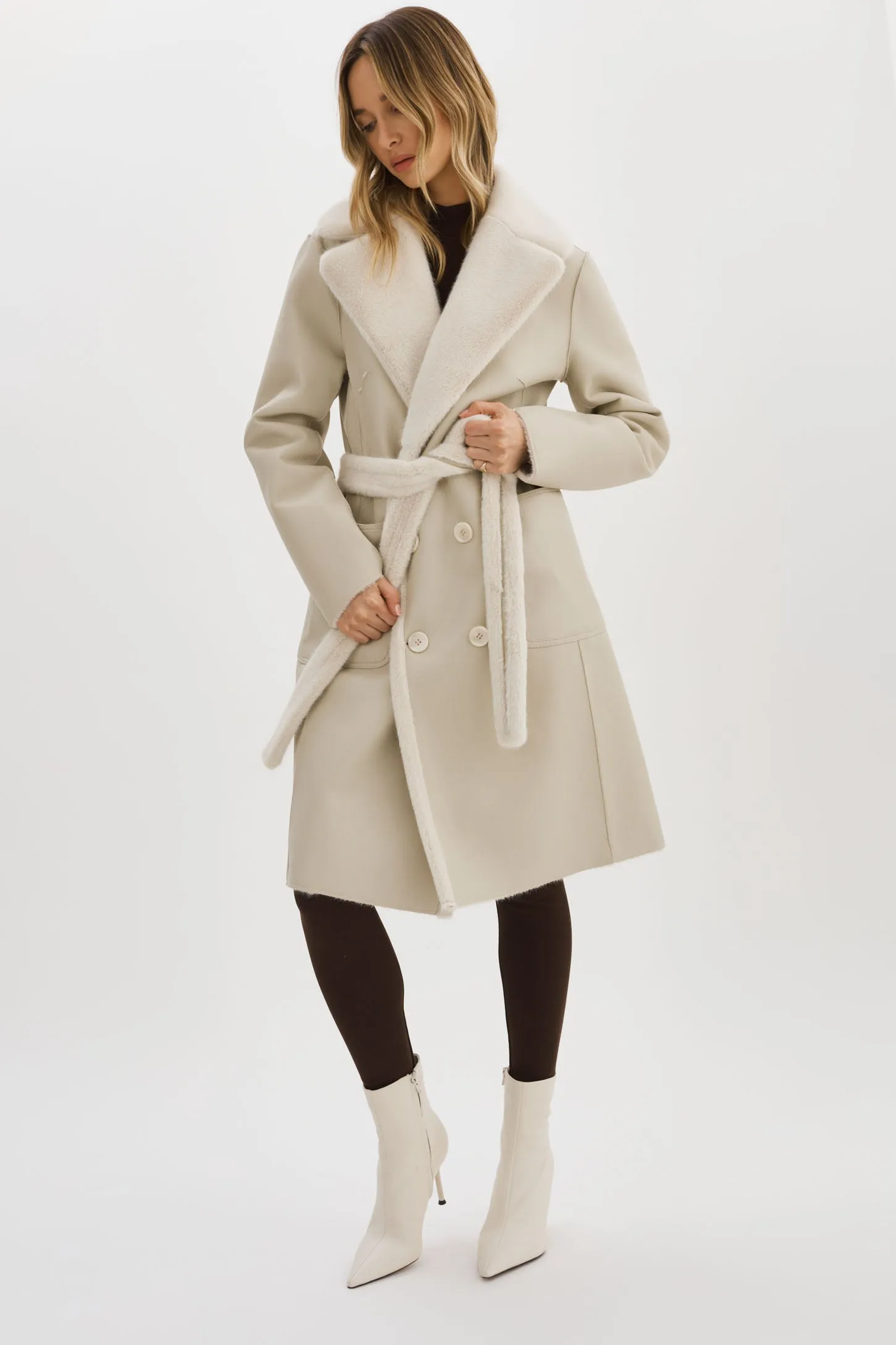 ABIGAIL | Faux Shearling Reversible Coat sold by LAMARQUE product image thumbnail 3