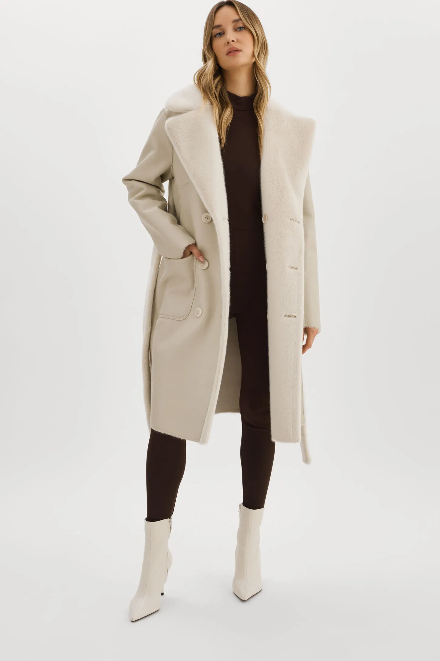 ABIGAIL | Faux Shearling Reversible Coat sold by LAMARQUE product image thumbnail 5