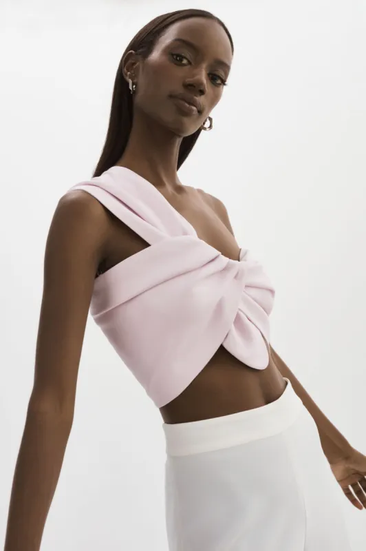 JOLIE | Faux Leather One Shoulder Top sold by La Marque