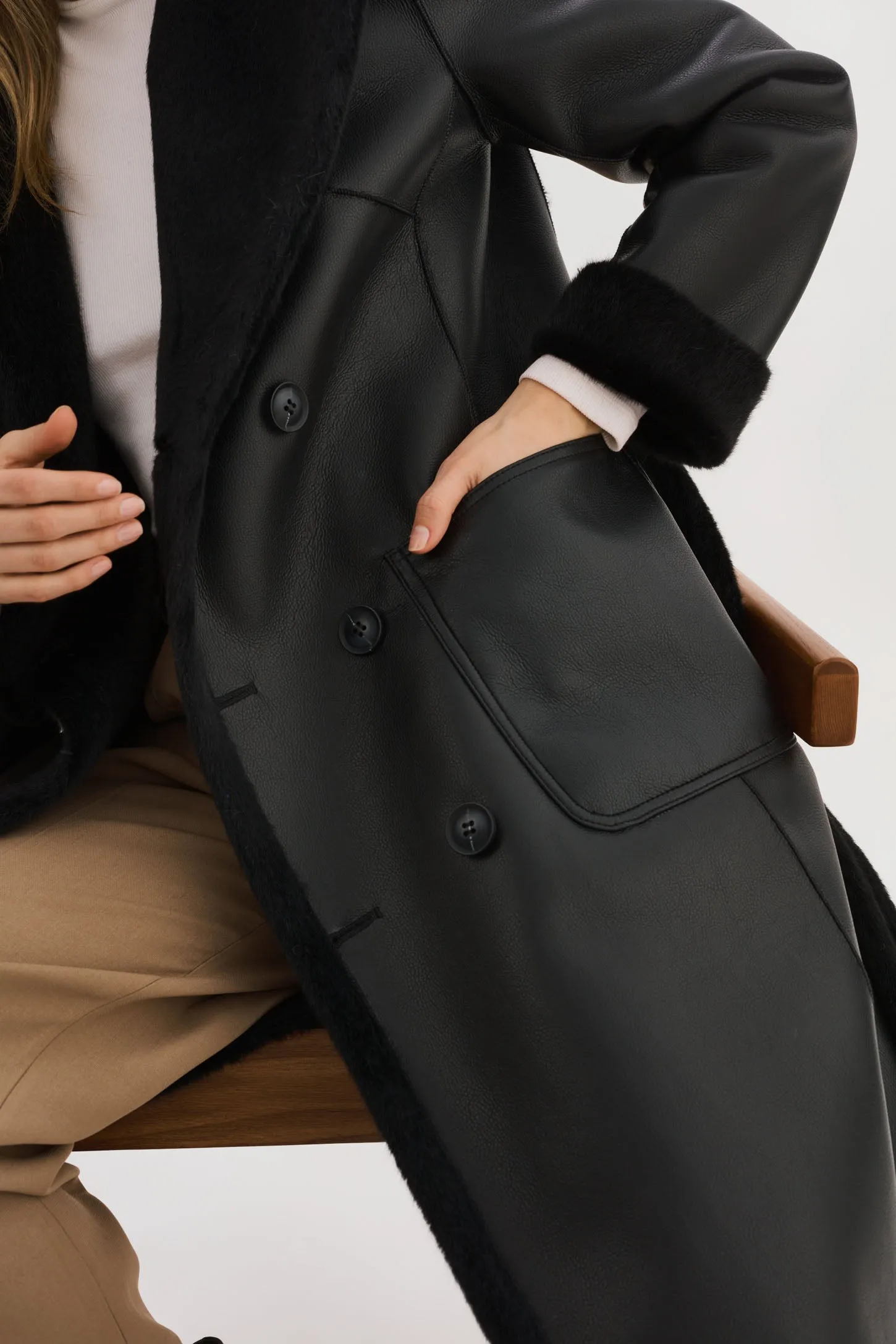ABIGAIL | Reversible Faux Shearling Coat sold by LAMARQUE product image thumbnail 5