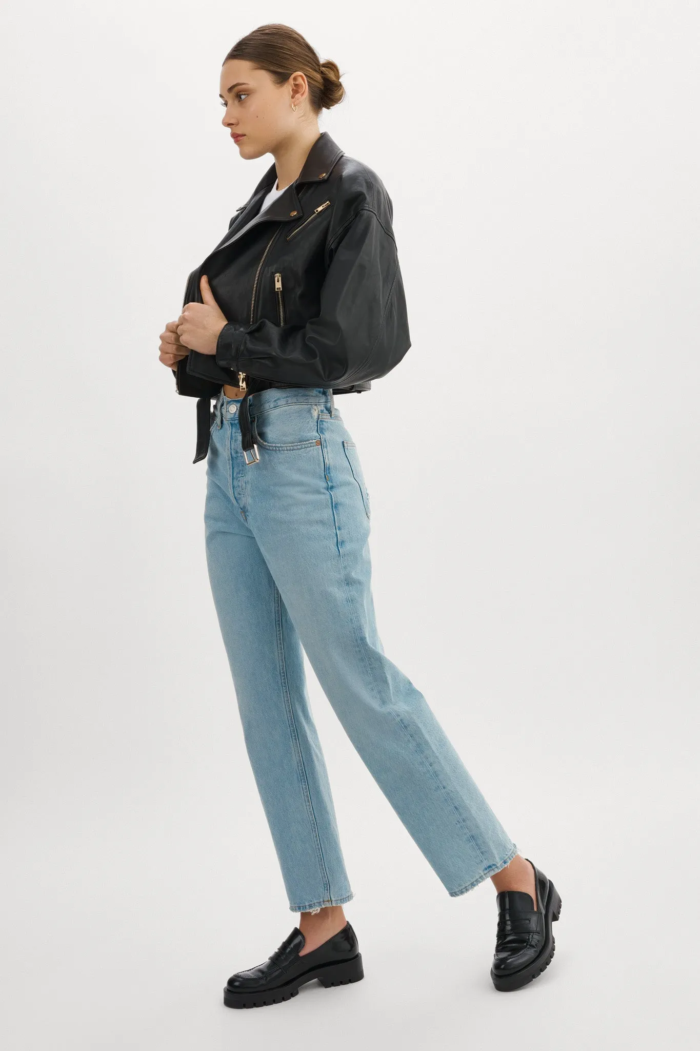 DYLAN GOLD | 80's Leather Biker Jacket sold by LAMARQUE product image thumbnail 5