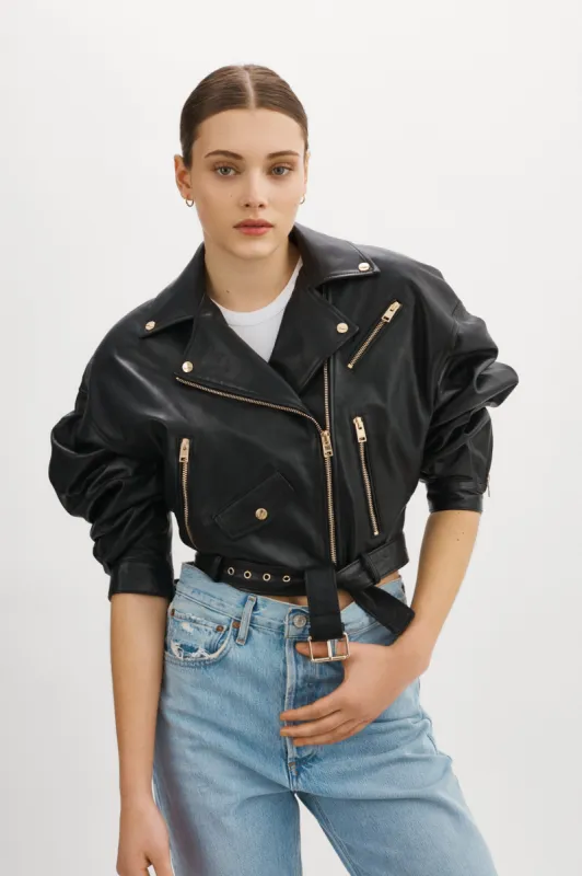 DYLAN GOLD | 80's Leather Biker Jacket sold by La Marque