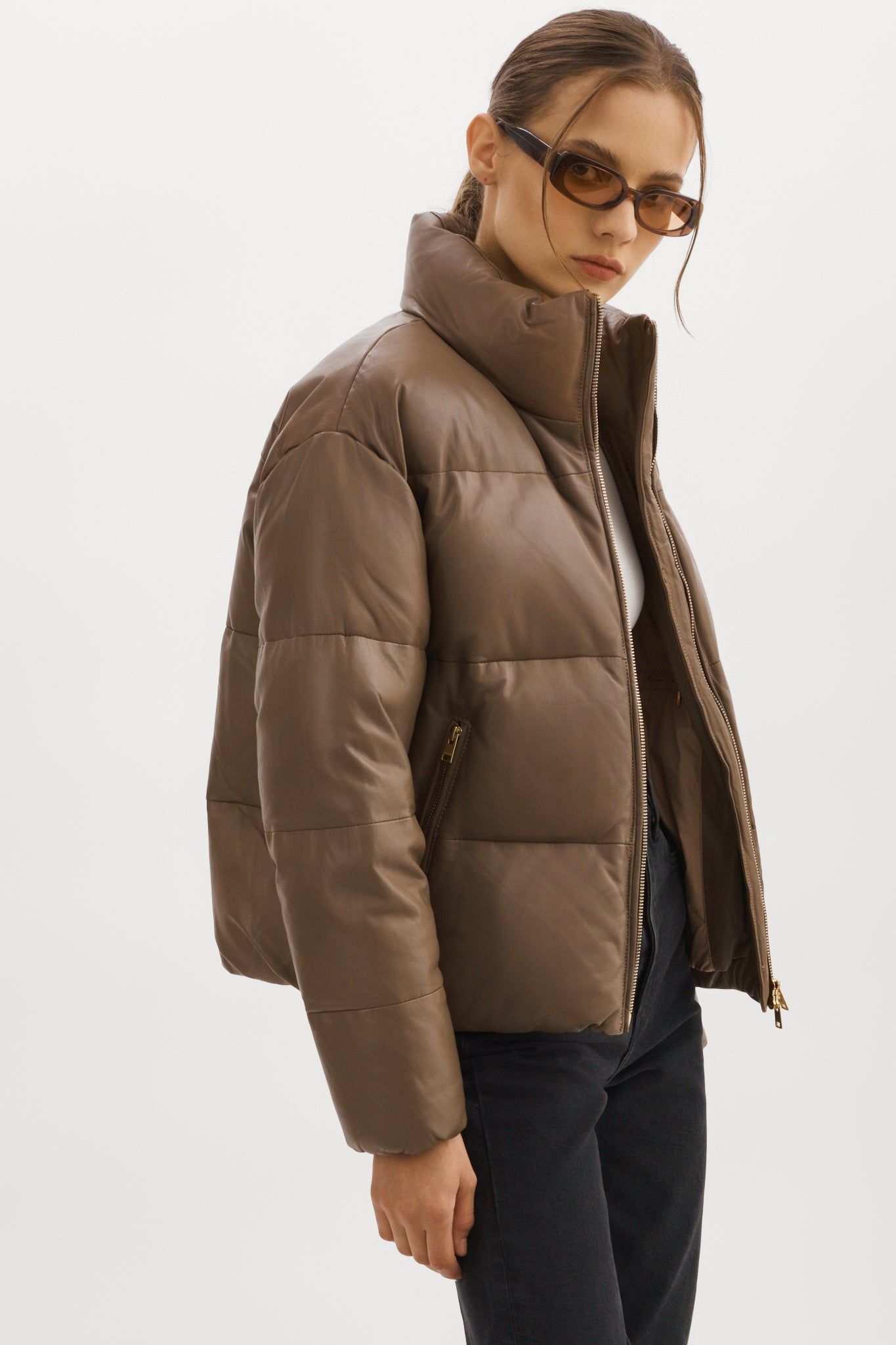 IRIS Leather Puffer Jacket sold by La Marque product image thumbnail 3