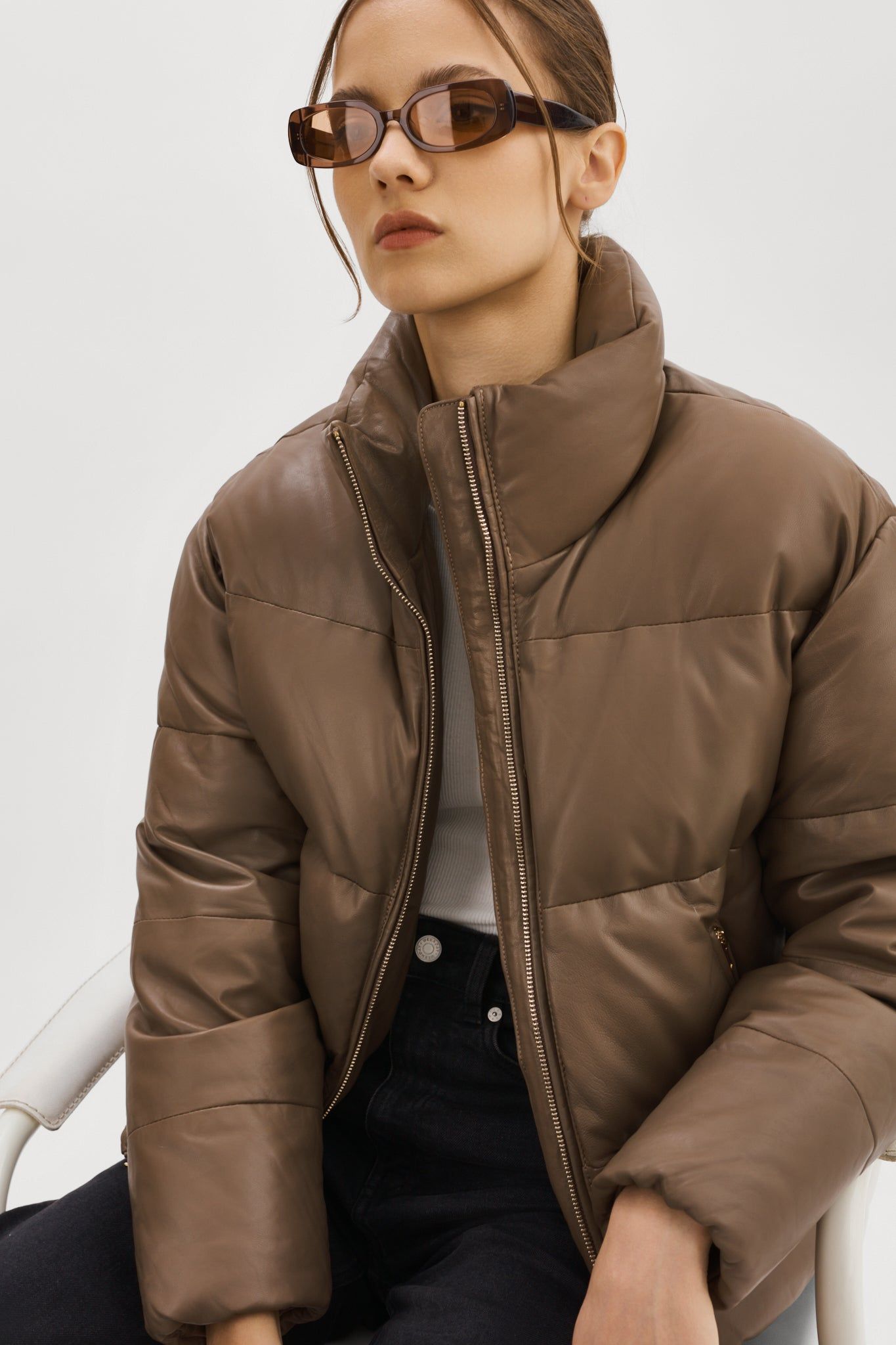 IRIS Leather Puffer Jacket sold by La Marque product image thumbnail 7