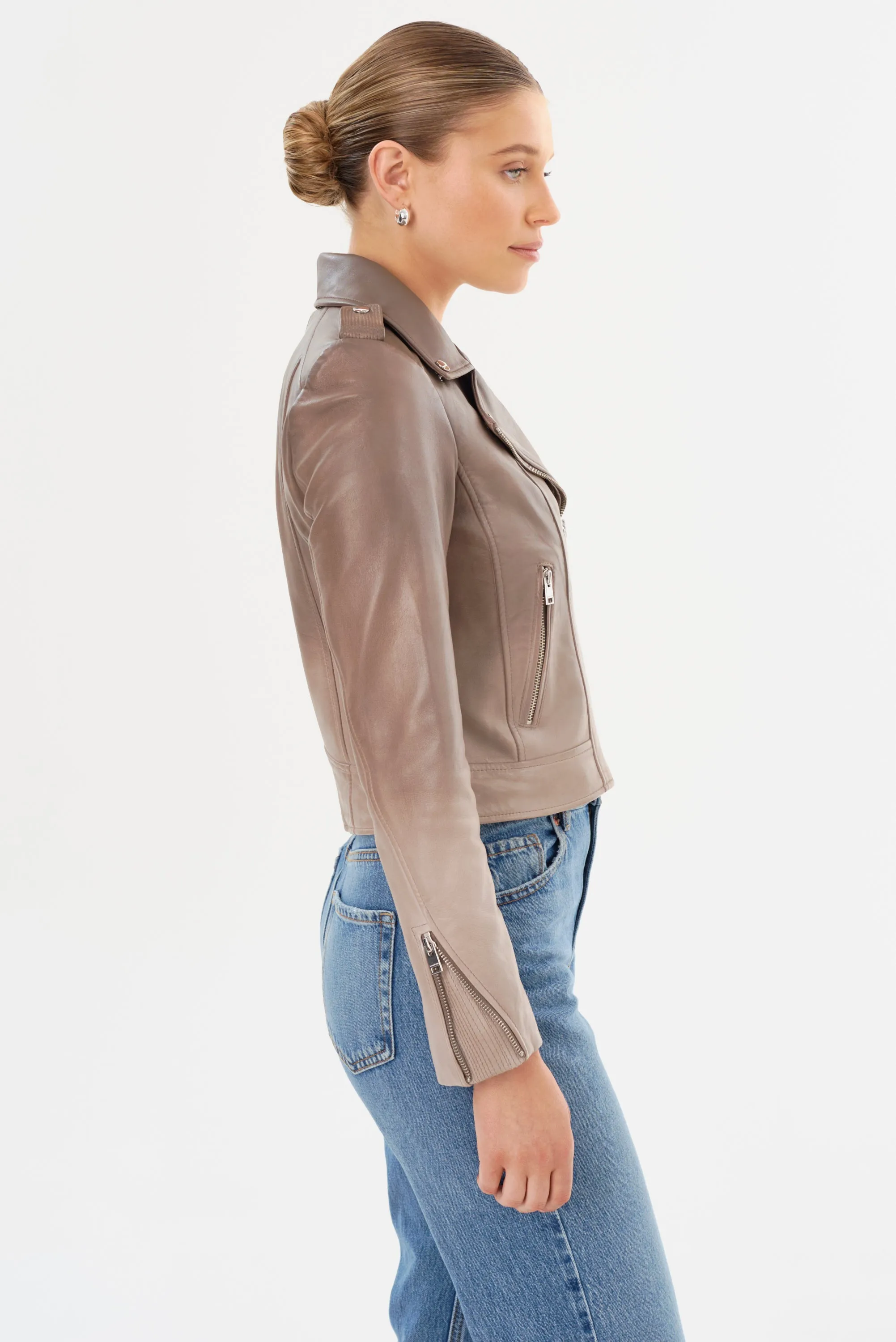 DONNA | Iconic Leather Biker Jacket sold by La Marque product image thumbnail 4